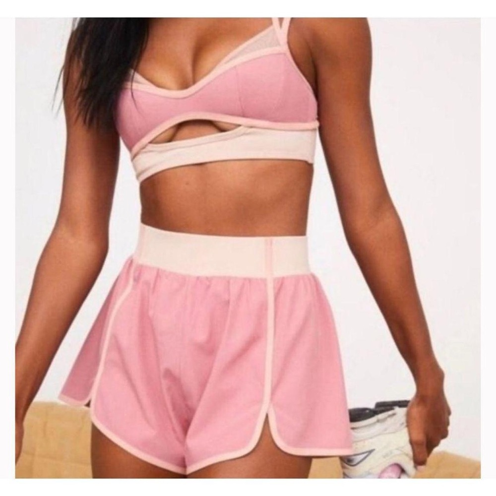 For Love & Lemons Emma Retro Pink Athletic Shorts